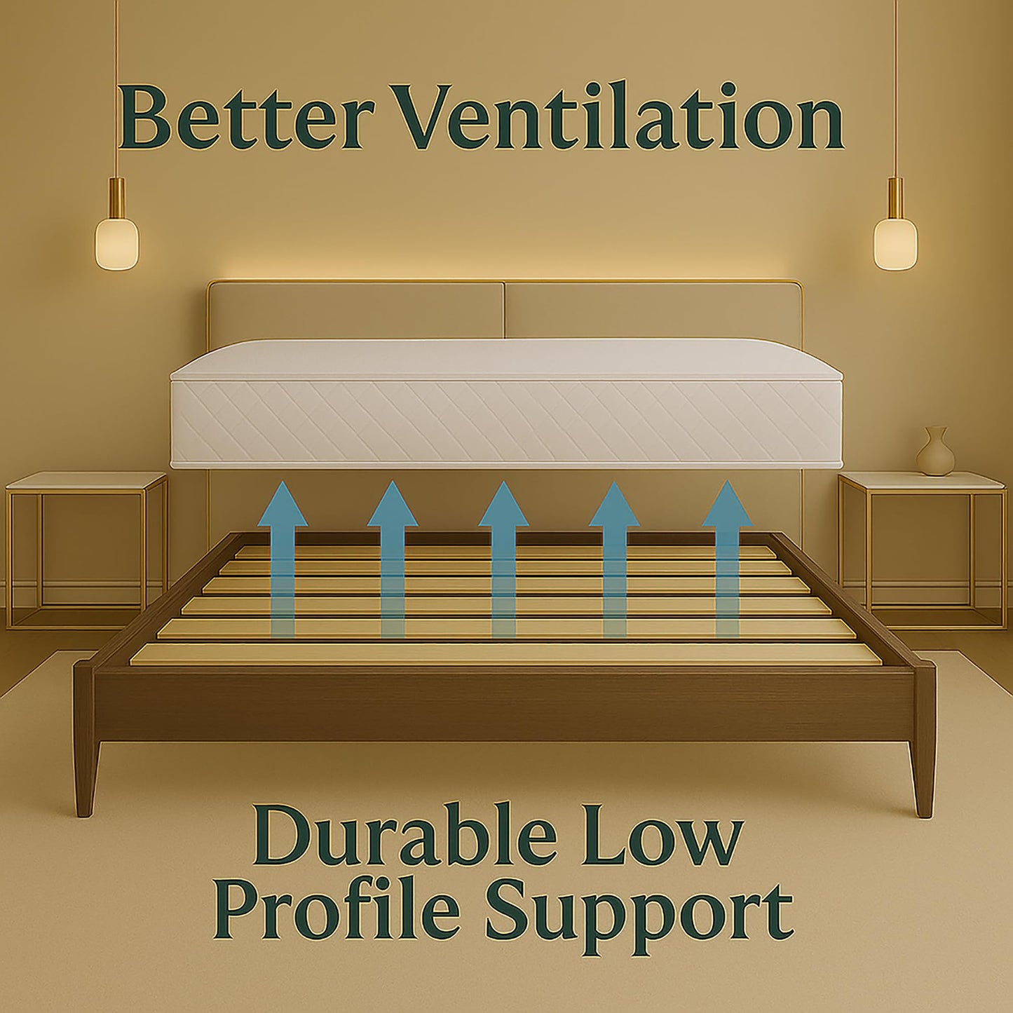 Treaton, Full Size Bunkie Board – Heavy Duty Horizontal Bed Slats & Wooden Support Board for Sagging, Under Bed-Support, Box Spring Alternative, Platform Bed and Replacement