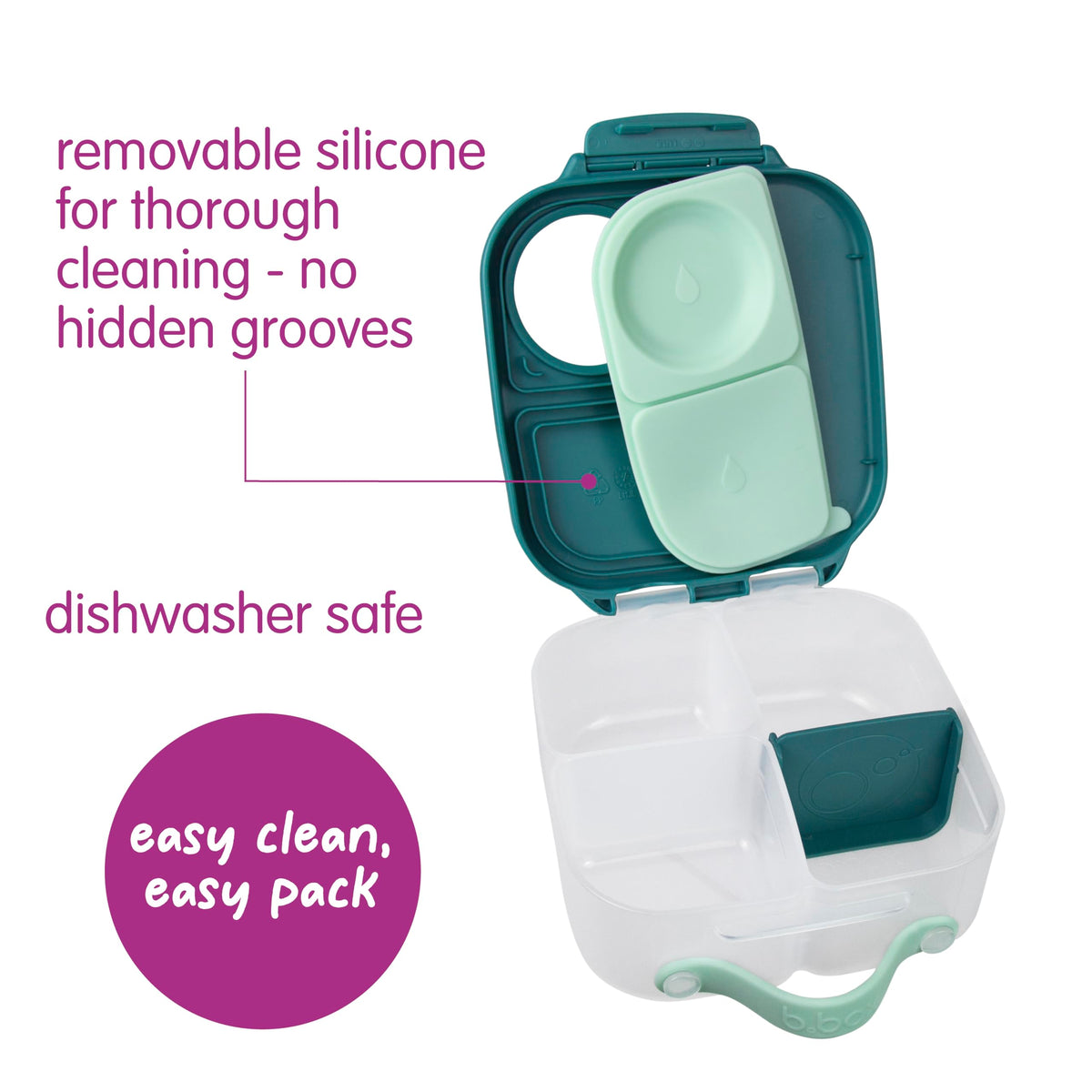 b.box Mini Lunch Box, Snack Containers for Kids, Lunch Box Kids, 4.25 Cup
