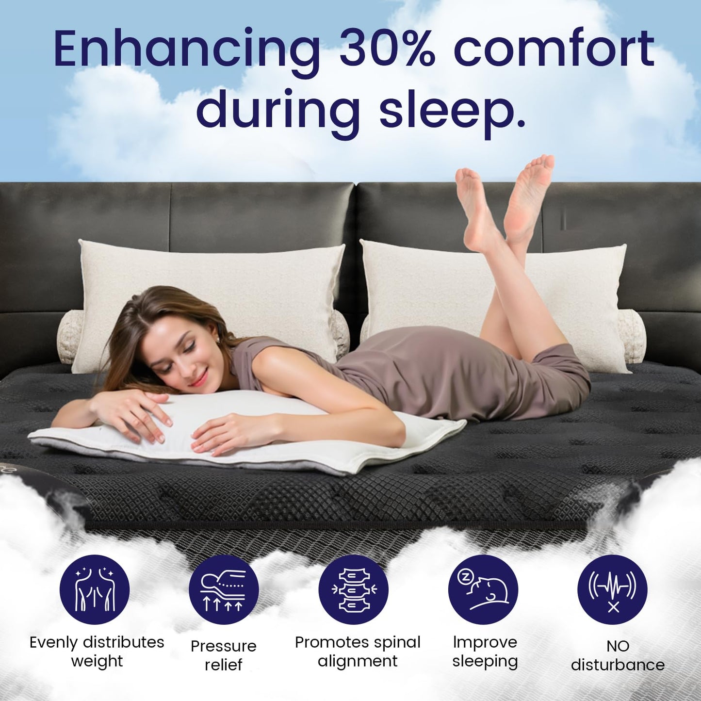 California King Size Mattress (High-End Upgraded) Hotel-Level Luxury 14 Inch Hybrid Cal King Mattress In A Box, Cooling-Gel Memory Foam & Pocket Springs, Extra Edge Support,365-Night Trial,Medium Firm