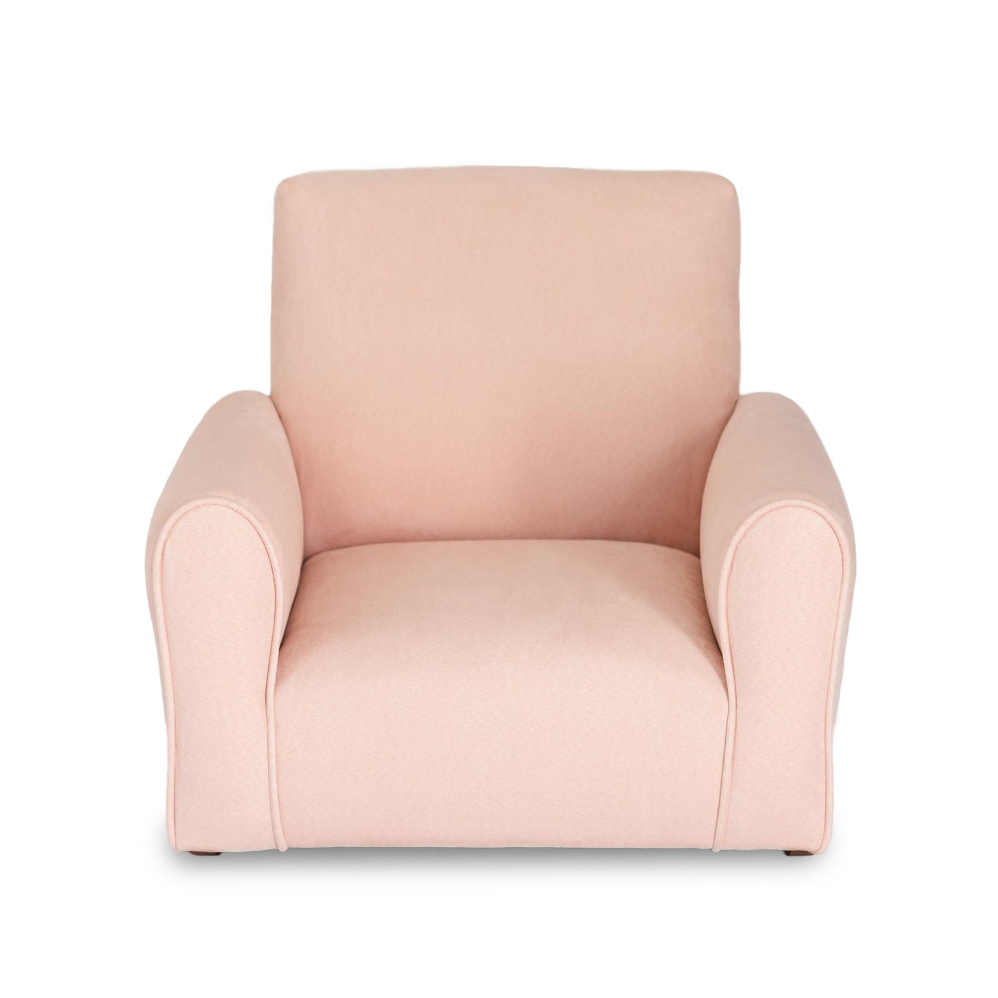 Toddler Personalized Armchair, Kids Upholstered Rocking Chair with Personalization, Toddler Chair with Personalized Name, Comfy Child Armchair, (Blush Suede, Rockers)