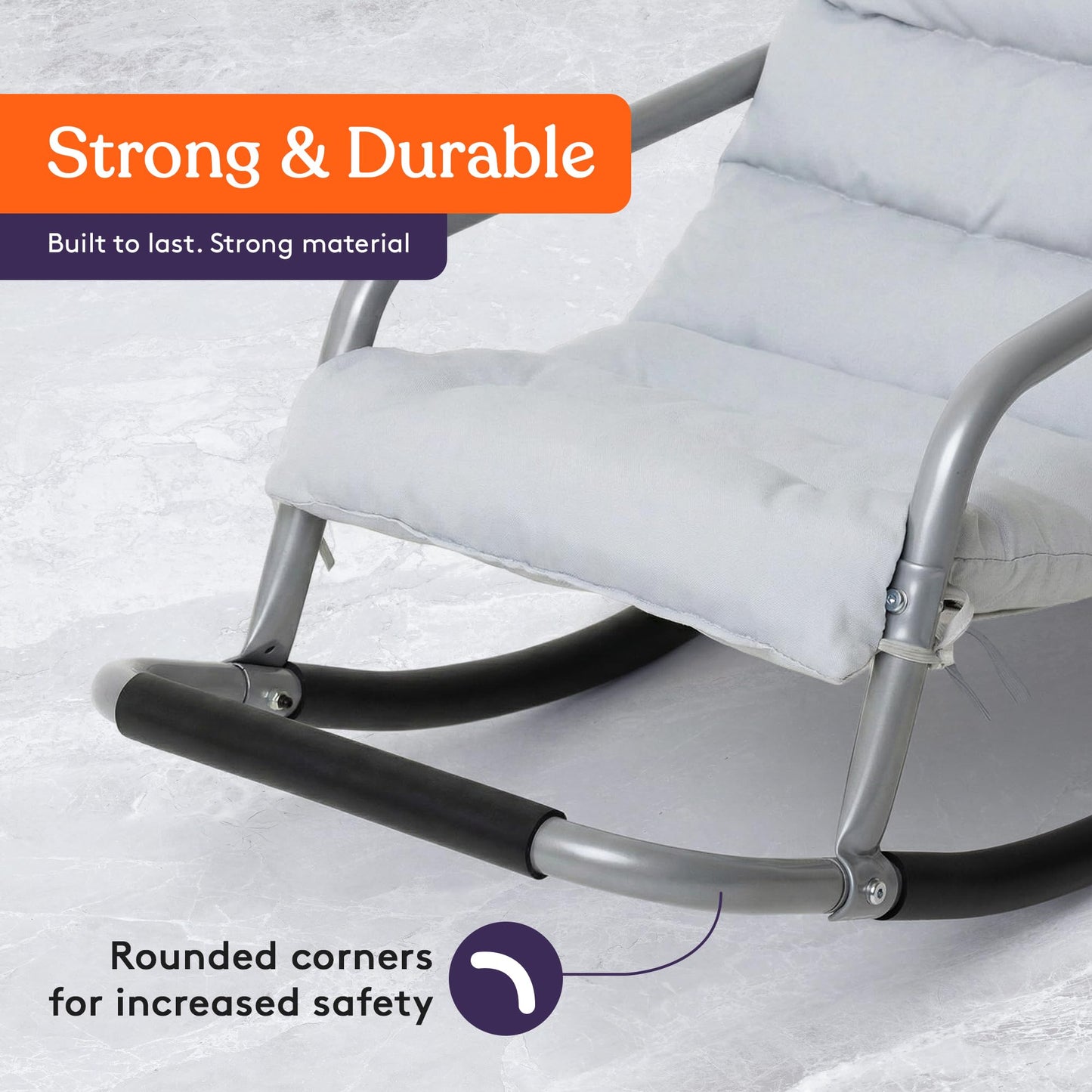 Special Supplies Sensory Rocking Chair for Kids - Comfortable Kids Rocker- Versatile Floor Chair with Soft Fabric and Stability for Playroom, Bedroom, or Nursery (Ages 3+) (Grey)