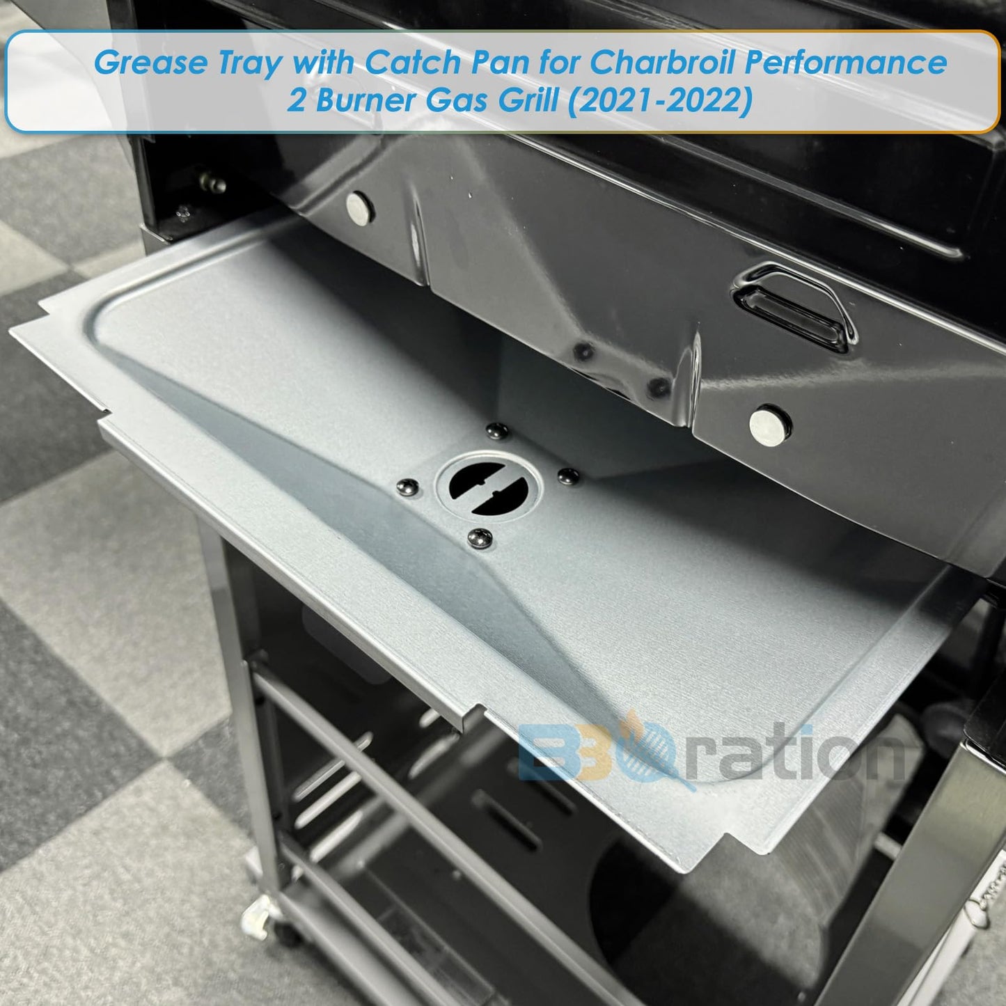 BBQration G325-5701-W1 Grease Tray with Catch Pan for Charbroil Performance 2 Burner 463630021 463660421 463630422 463660021 463655021, Drip Pan for Charbroil Grease Tray Replacement