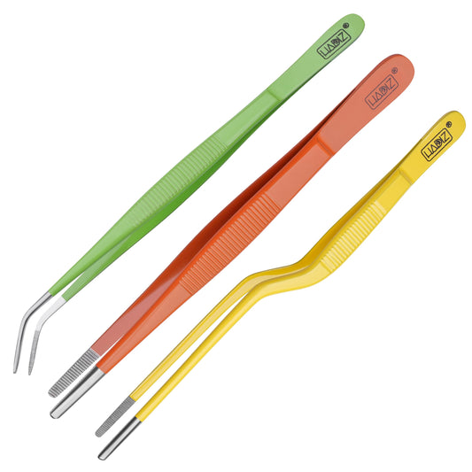 HADIZ Garden Tweezers set of 3,15cm Size Stainless Steel for Succulents & Cactus Plant Care and Maintenance Multi Purpose Tools