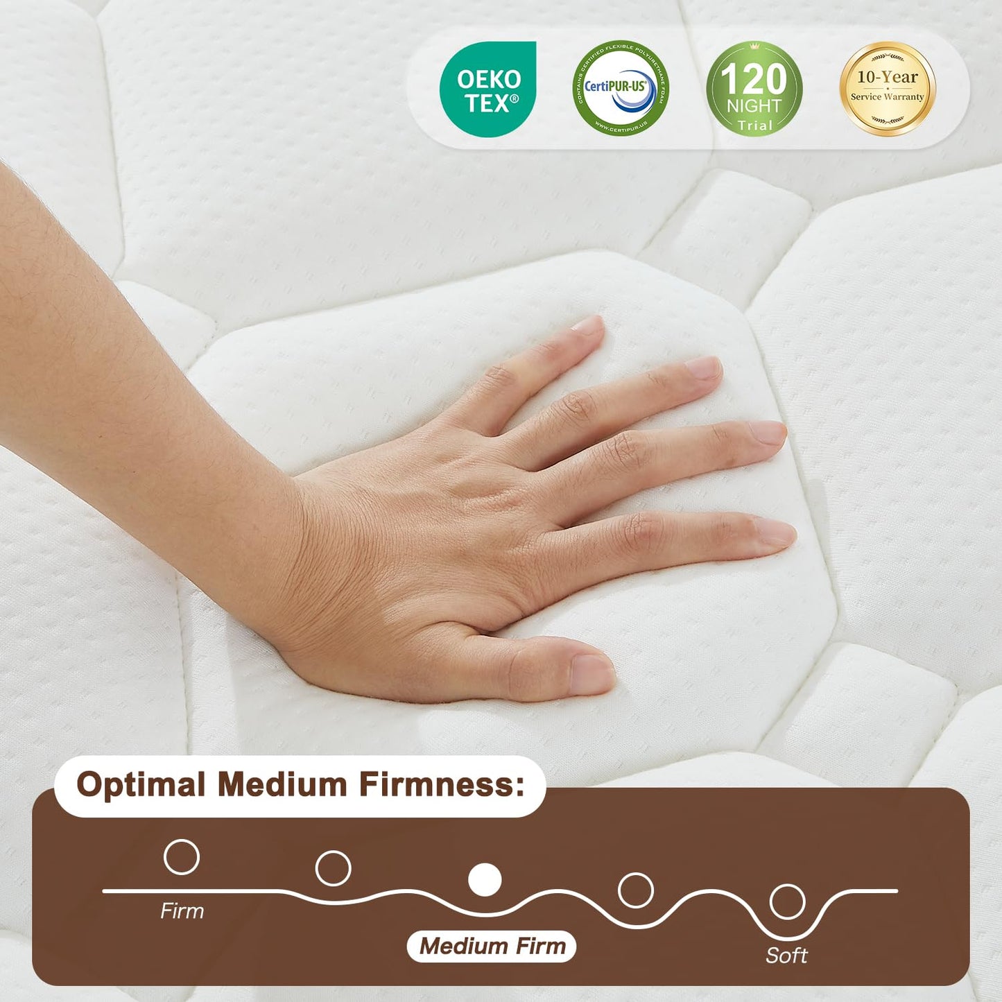 Arcticus Queen Mattress, 12 Inch Queen Size Hybrid Mattress in a Box with Memory Foam and Individually Pocketed Spring, Motion Isolation, Pressure Relief, Medium Firmness, CertiPUR-US Certified