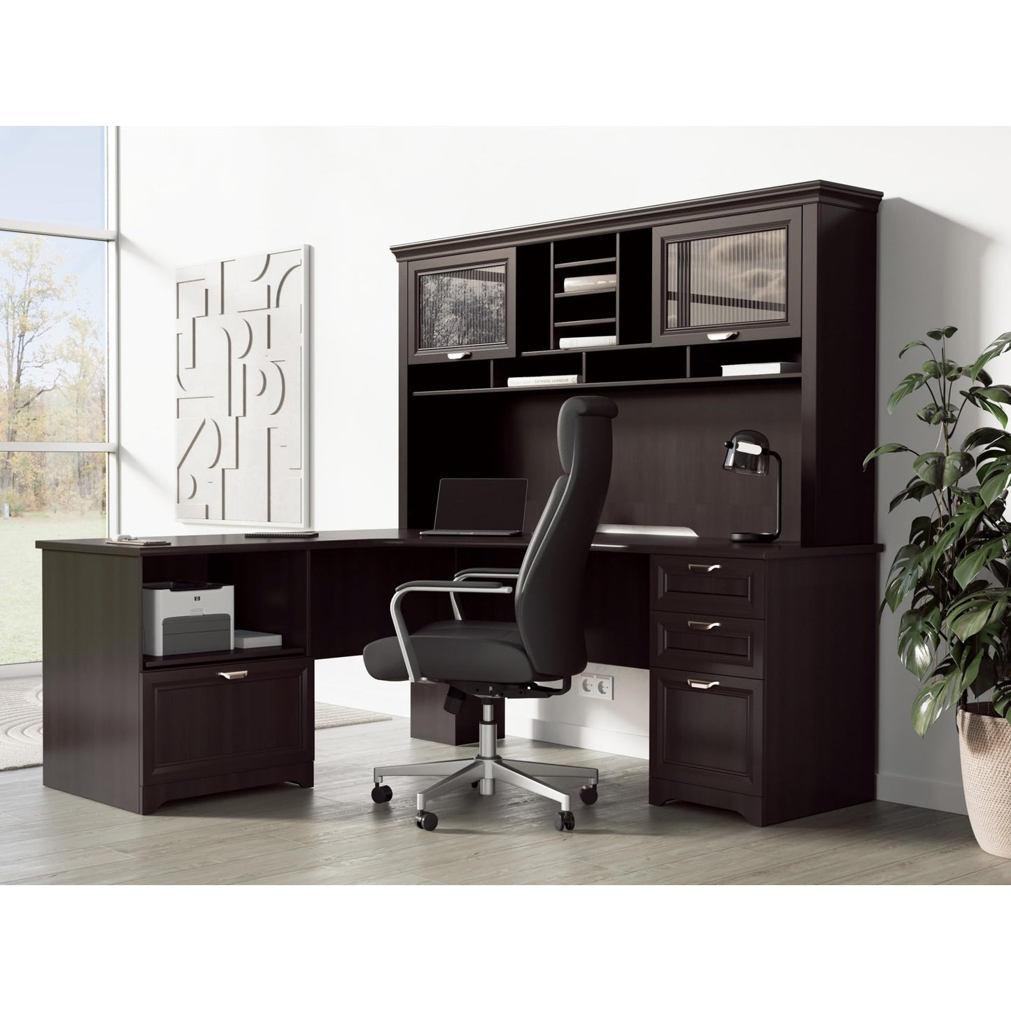 Realspace® Magellan Performance 71"W Hutch For L-Shaped Corner Desk, Espresso
