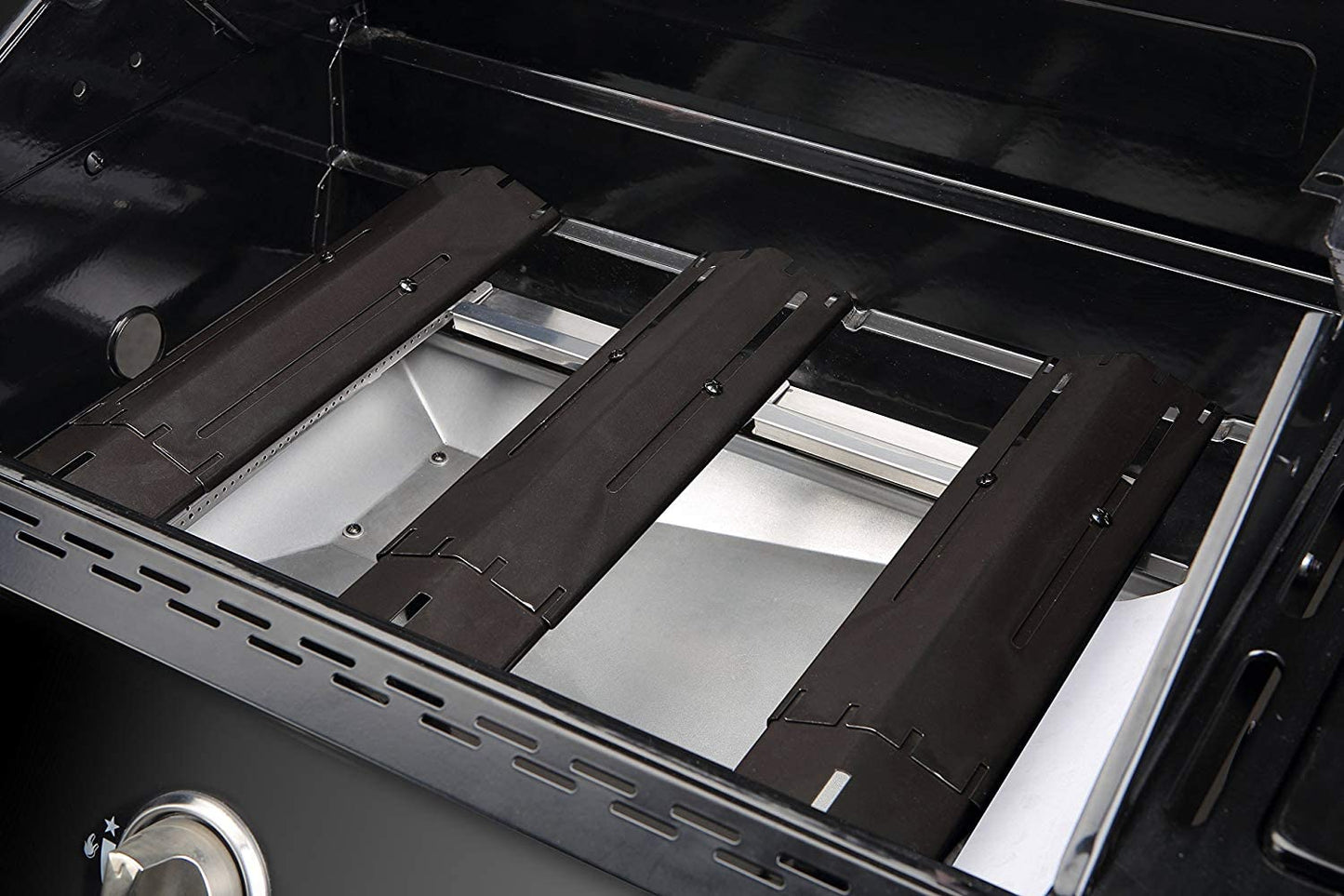 Unicook 4 Pack Heavy Duty Grill Heat Plate Replacement Parts, Adjustable Length from 11.75" to 21" with 3.75" W, Porcelain Steel Burner Cover, Heat Tent, Flavorizer Bar, Flame Tamer for Gas Grill
