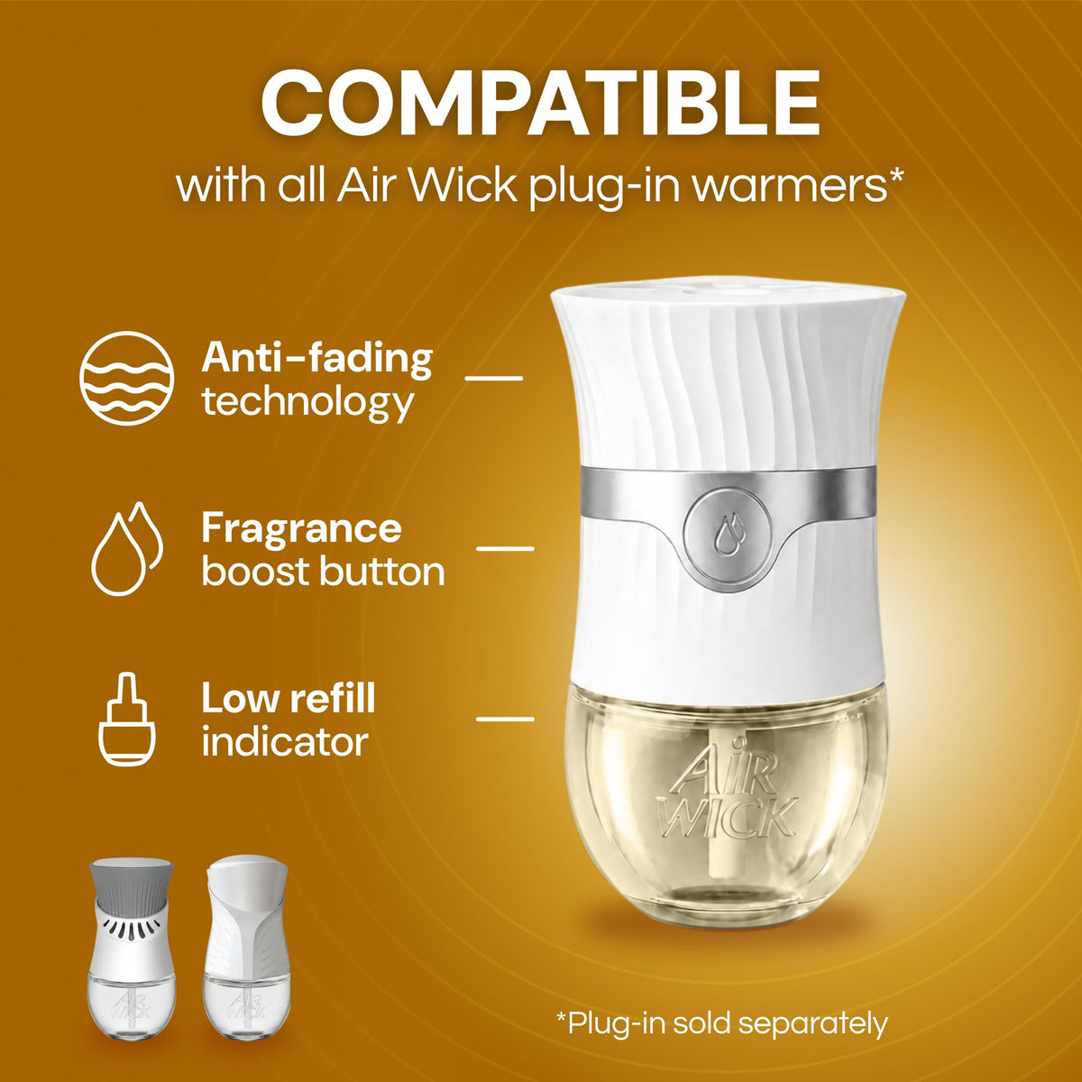 Air Wick Plug in Scented Oil Refill, 4ct,Whipped Hazelnut Latte, Air Freshener, Essential Oils