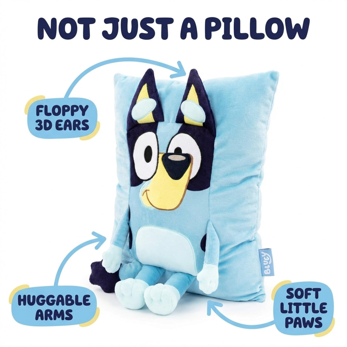 Bluey Snuggle Pillow - Super Soft Plush Decorative Throw Pillow - Measures 15 Inches (Official Bluey Product)