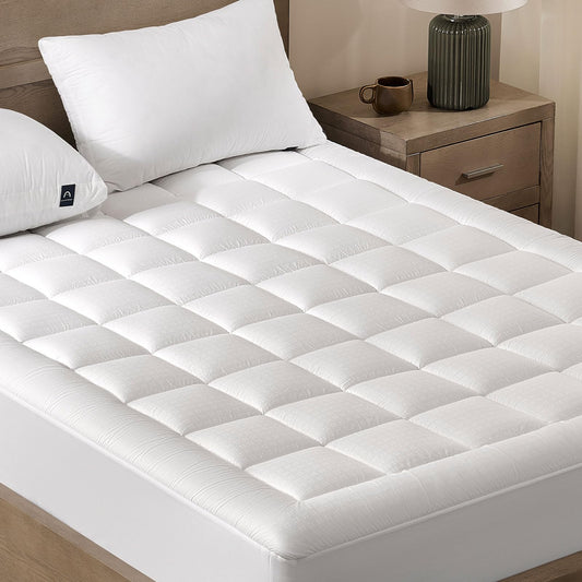 ACCURATEX Mattress Pad Califronia King - 2 Inches Double Layer Comforter Pillow Top Mattress Cover, Quilted Fitted Mattress Protector Cotton Top, Stretches up 8-21" Deep Pocket Mattress Topper,72x84