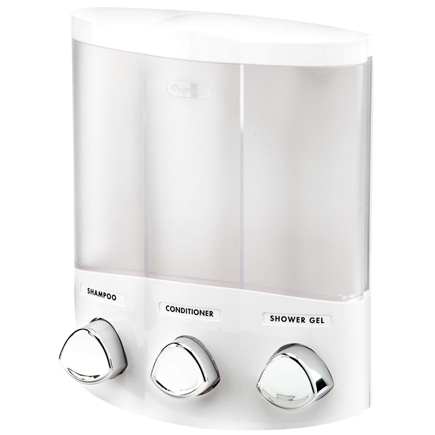 Better Living Products, White 76354 Euro Series TRIO 3-Chamber Soap and Shower Dispenser
