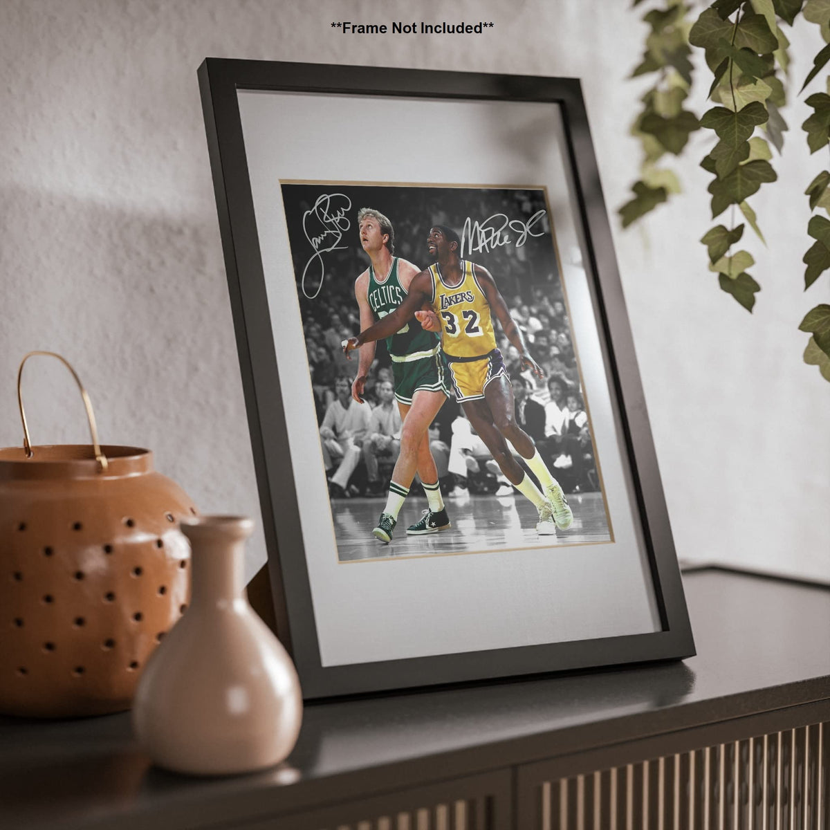 Magic Johnson Larry Bird Signed Photo Autograph Print Wall Art Home Decor