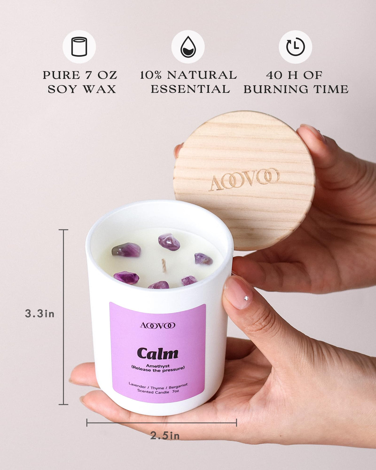 AOOVOO Calm Candles Set for Women - 4 Pack Soy Candles for Home Scented