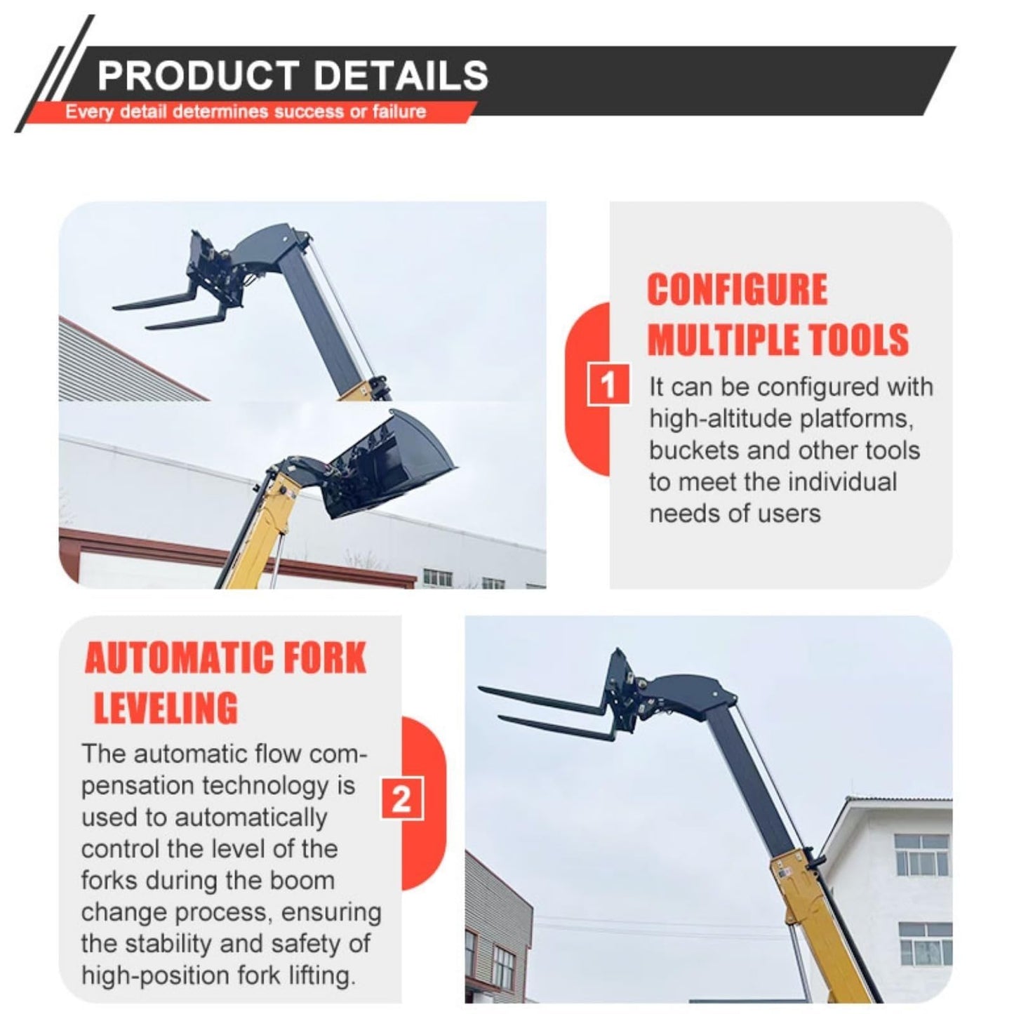 3 Ton Telescopic Handler Forklift 17m – Rough Terrain Telehandler with Bucket & Forks, Boom Lift Loader 4x4 Telescopic Forklift for Construction & Agriculture