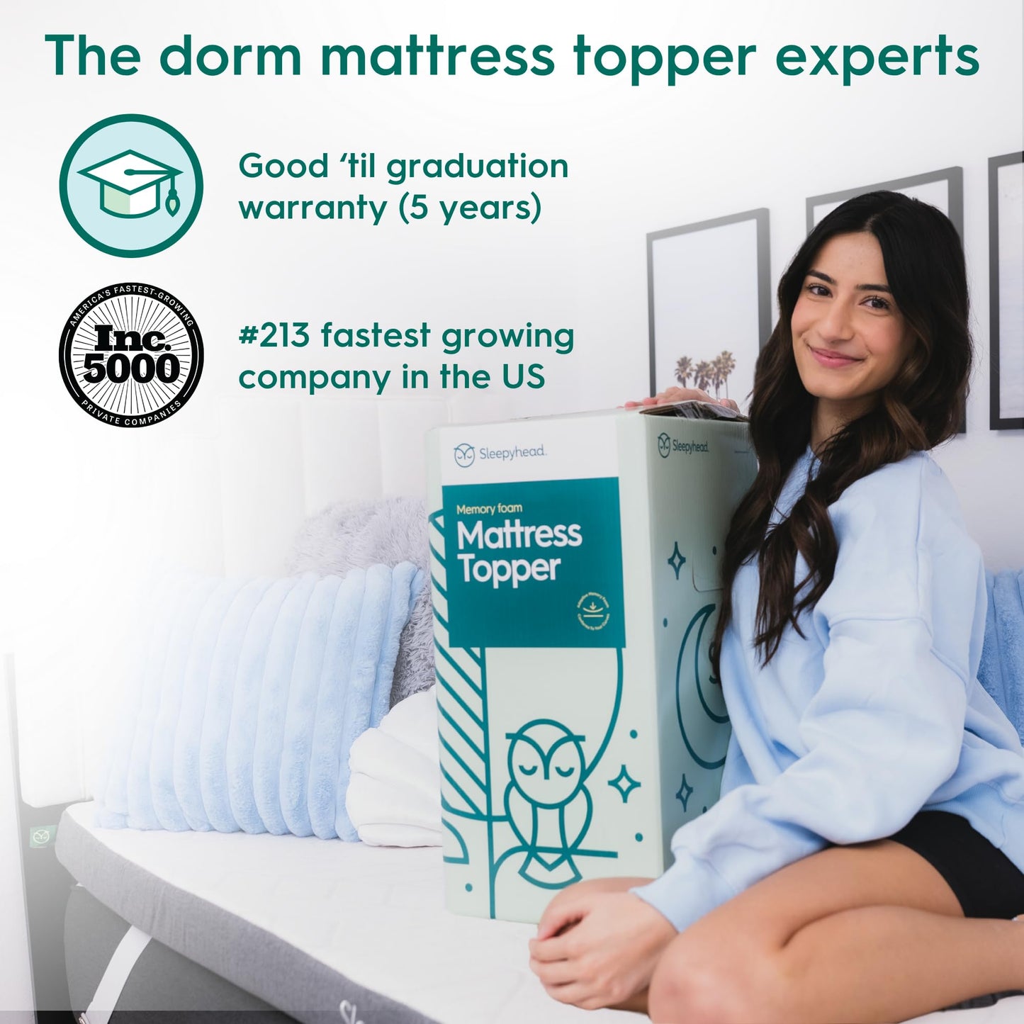 Sleepyhead Full XL 3 Inch Mattress Topper for College Dorm Beds, Cooling Gel Memory Foam, Pressure-Relieving Comfort, Removable Washable Cover, CertiPUR-US® Certified (XL Full 3")