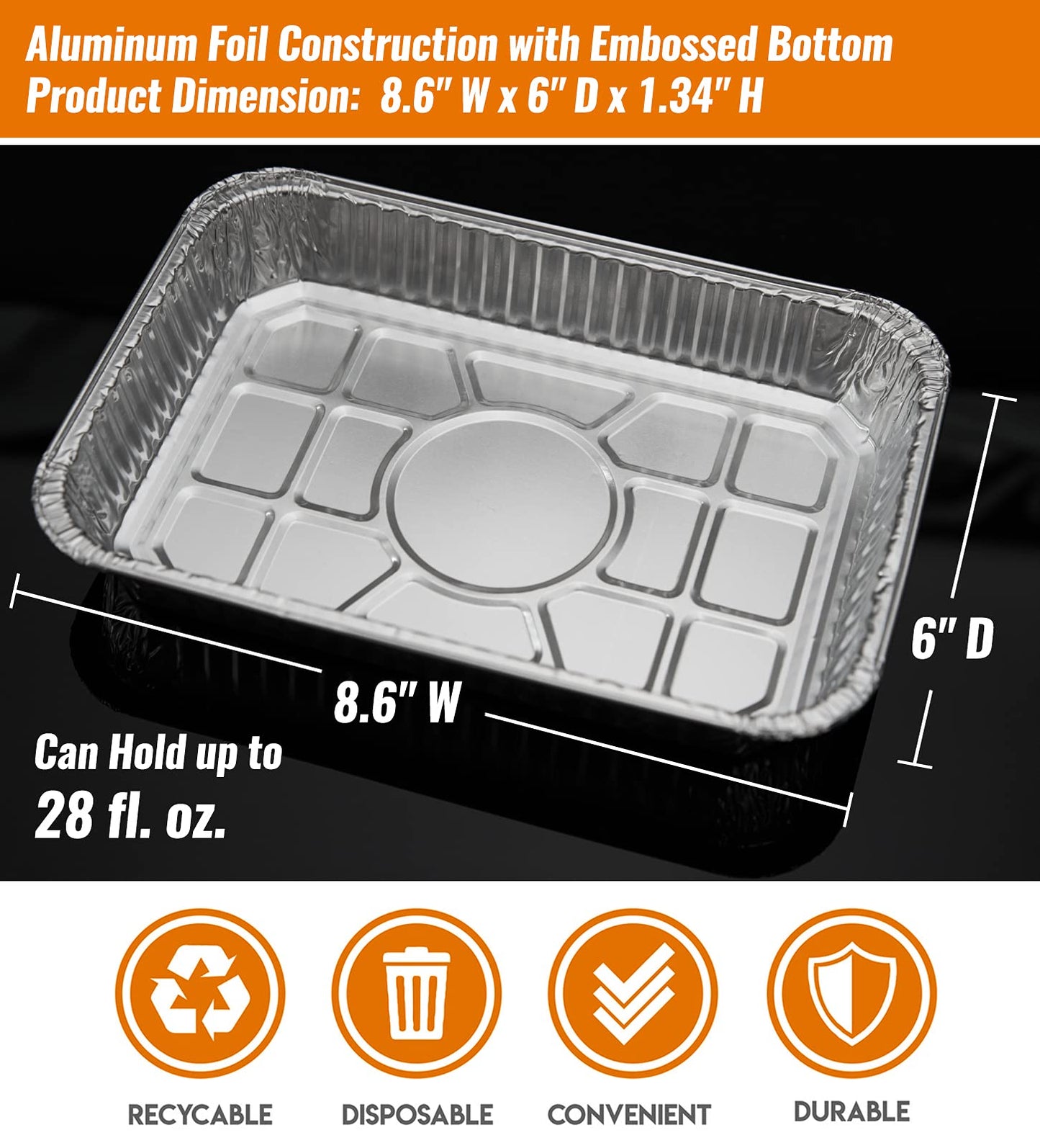 NUPICK 20 Pack 6415 Drip Pans Compatible for Weber Spirit Series, Genesis Series, Q Series Grills, Disposable Aluminum Foil Grease Trays, 8.5" x 6"