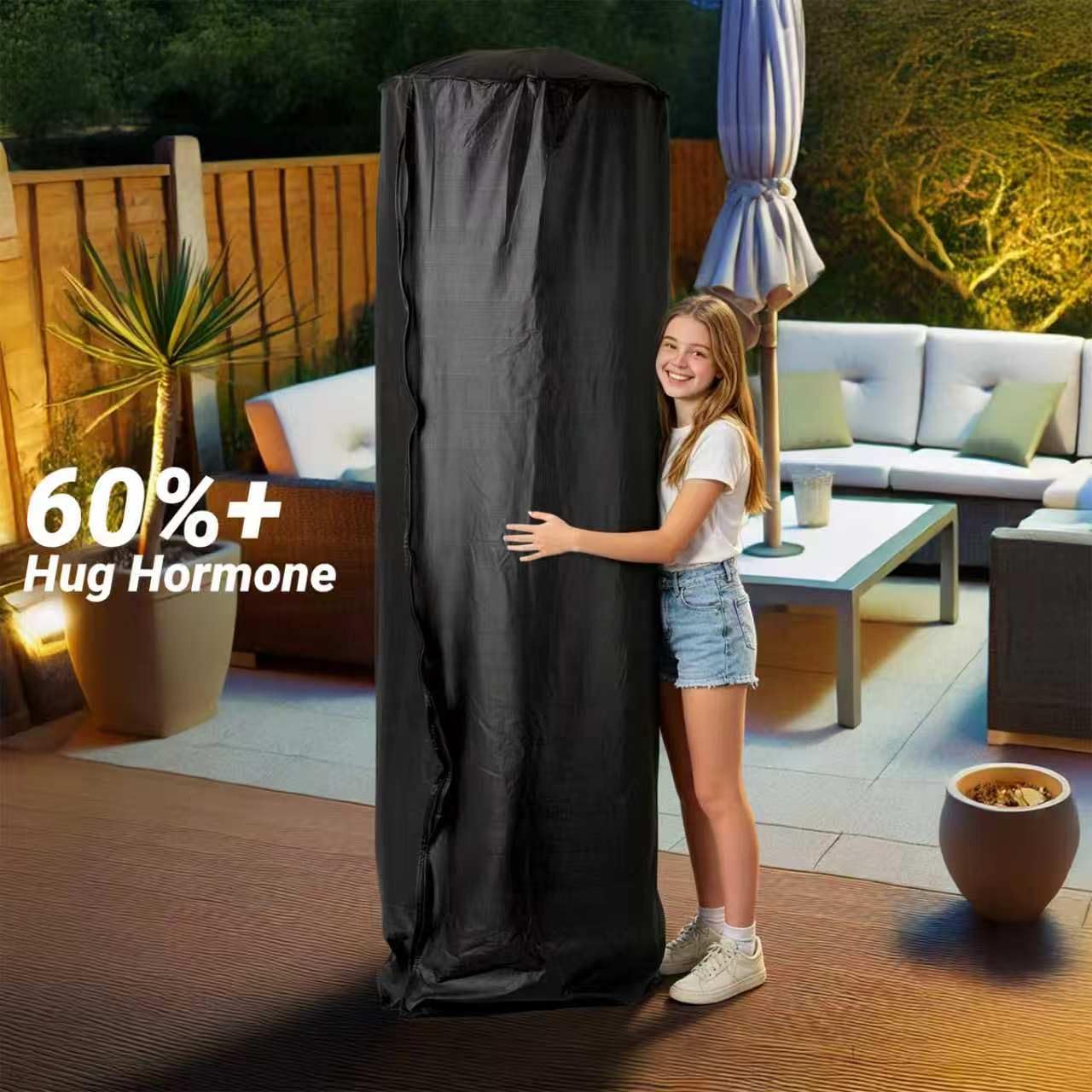 70" Patio Heater Cover for Standing Gas Heaters with 21" Reflector