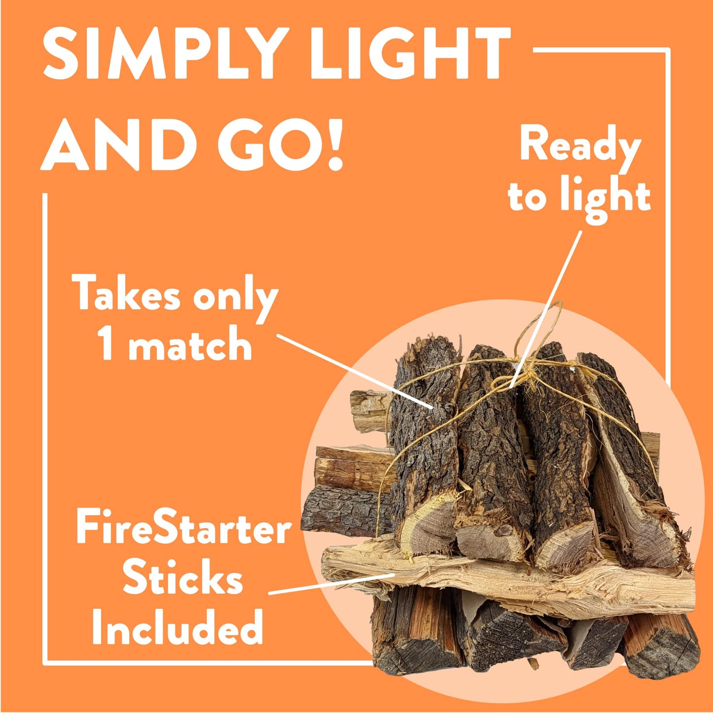 Billy Buckskin 18 LB Juniper Firewood Bundle – Aromatic & Seasoned Wood Logs with Fatwood Starter Sticks for Fire Pit, Campfire, Fireplace, Wood Stoves and Outdoor Grilling