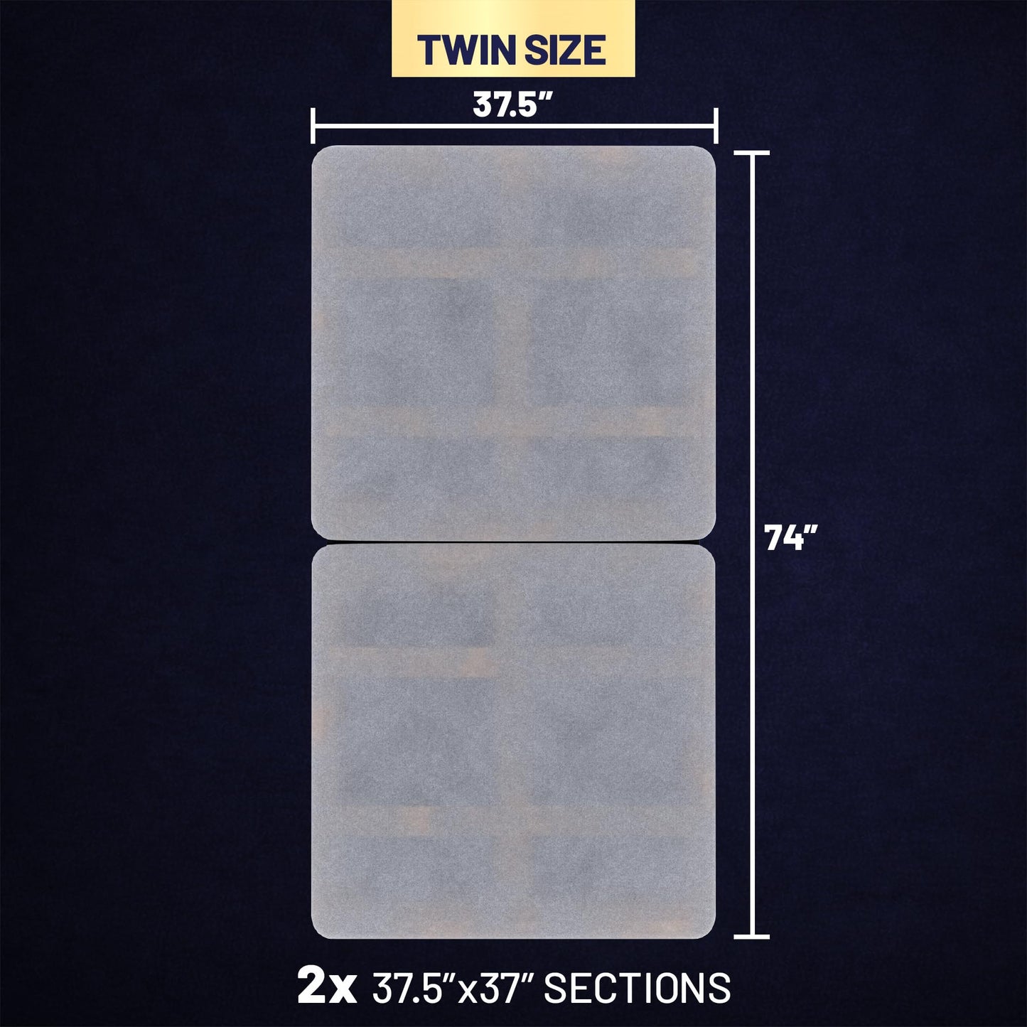 Treaton, Premium 38mm Split Wood Bunkie Board Twin Size Bed - 2-Piece Under Mattress Support Board, Fully Assembled, Fabric Ventilation Cover - Replaces Wooden Slats or Box Spring for Bed Frames