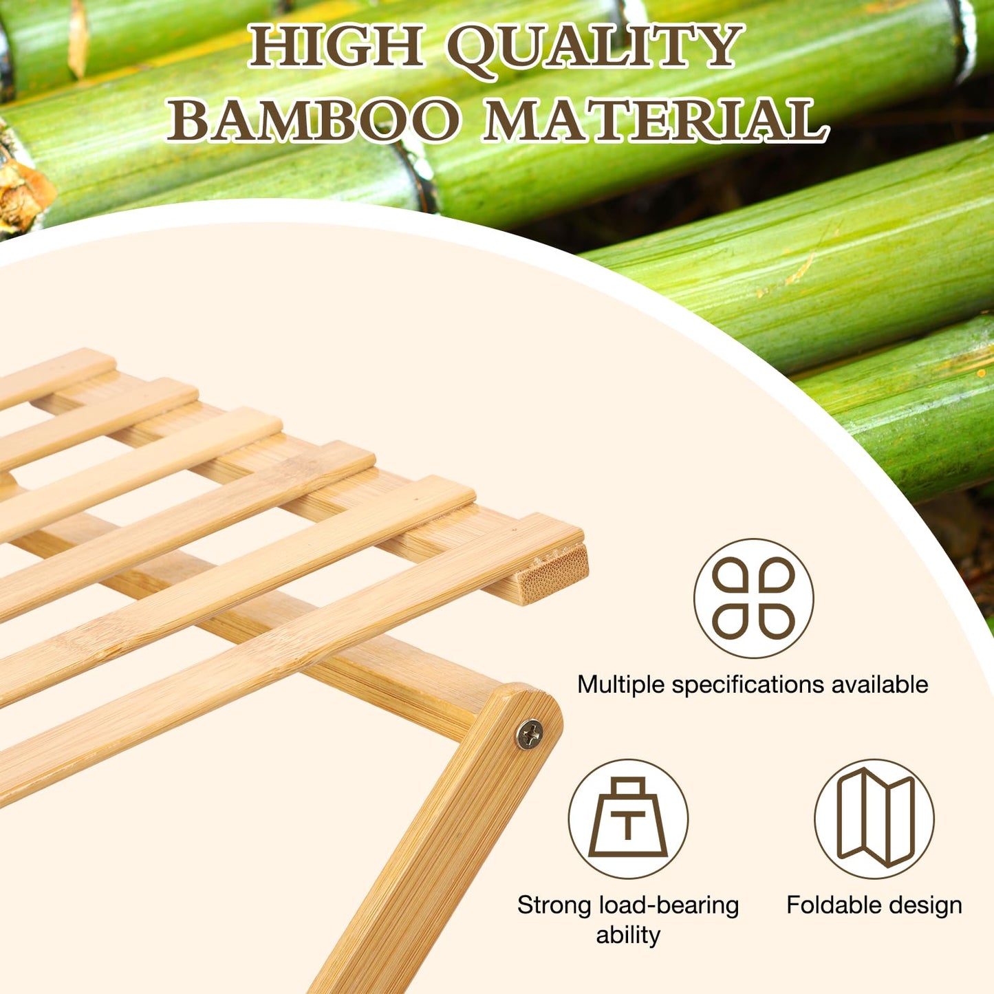 Fengzhizhu Bamboo Shoe Rack 6 Tier Foldable Shoe Rack for Entryway