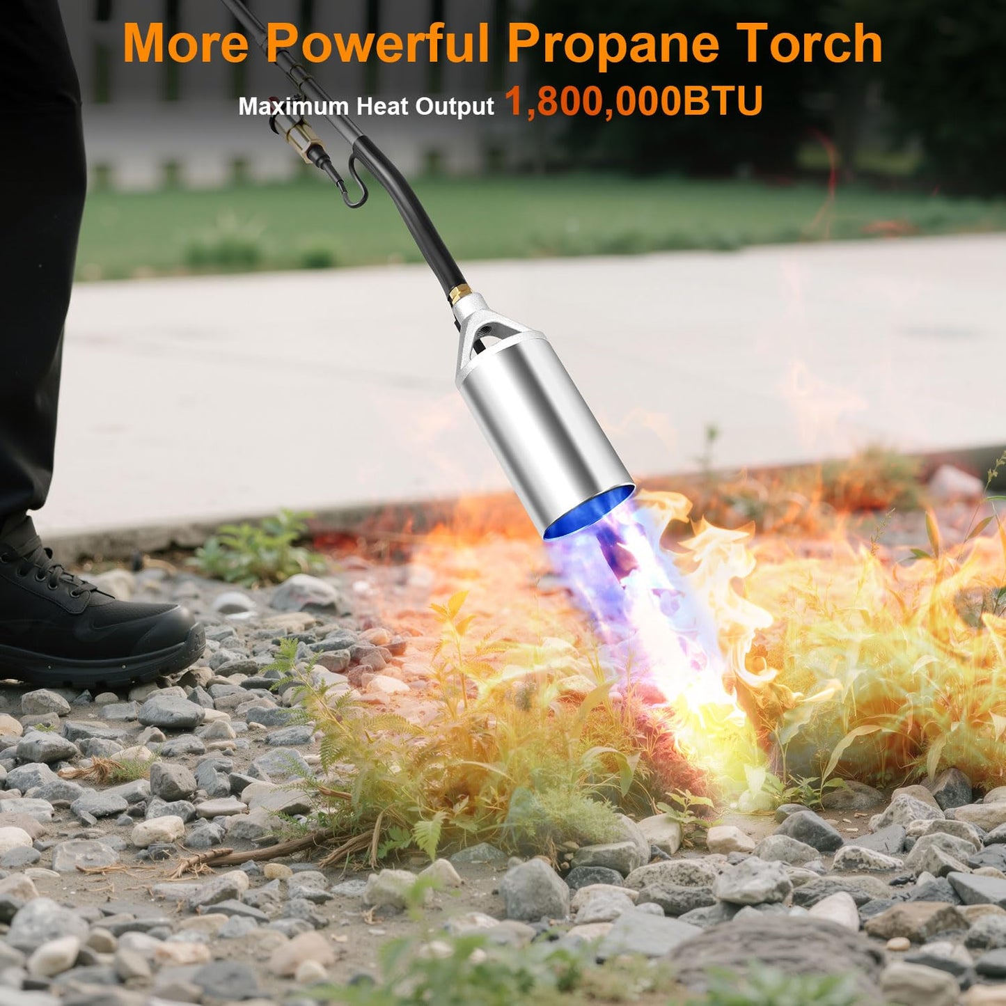 Sondiko Propane Torch Weed Burner,Heavy Duty Blow Torch, High Output Weed Torch with 11.5FT Hose, Weed Torches for Outside(Propane Tank Not Included)