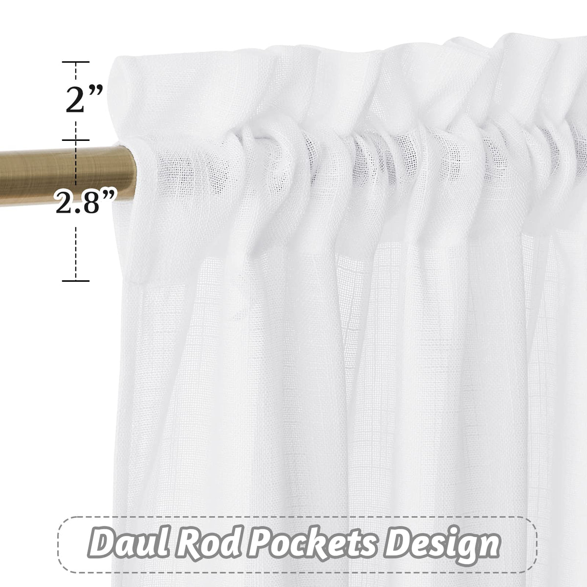 RYB HOME Short Kitchen Valances and Curtain Set for Small Windows