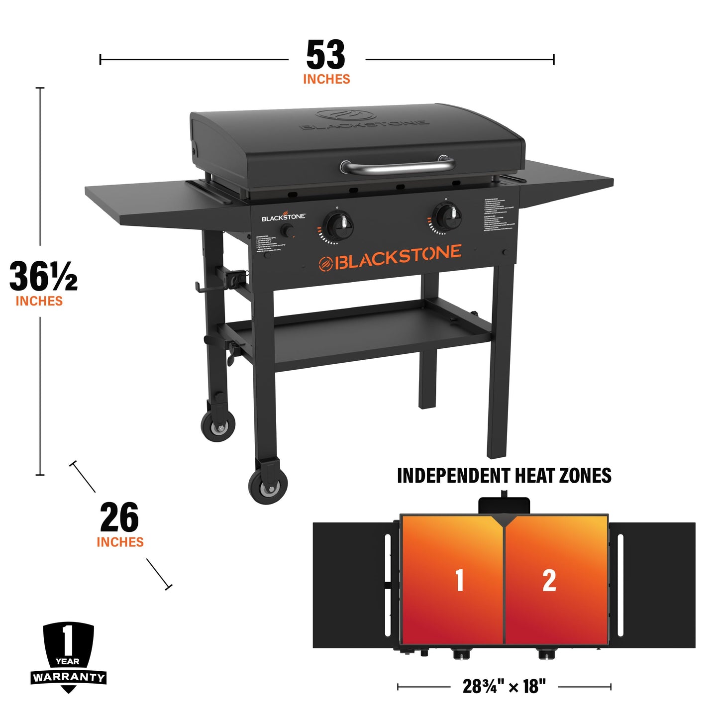 Blackstone 2450AZ 28" Omnivore Griddle with Hood Bundle