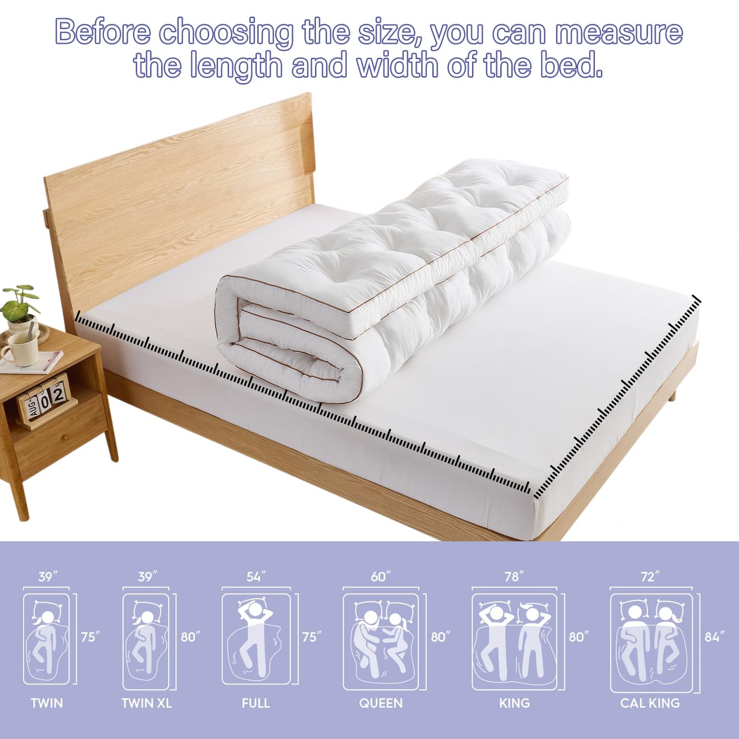 WhatsBedding 4 Inch Memory Foam Mattress Topper Twin for Back Pain Relief, Filled with Breathable Gel Memory Foam, Fluffy Comfort Supportive Pillow Top Mattress Topper, 75x39x4in