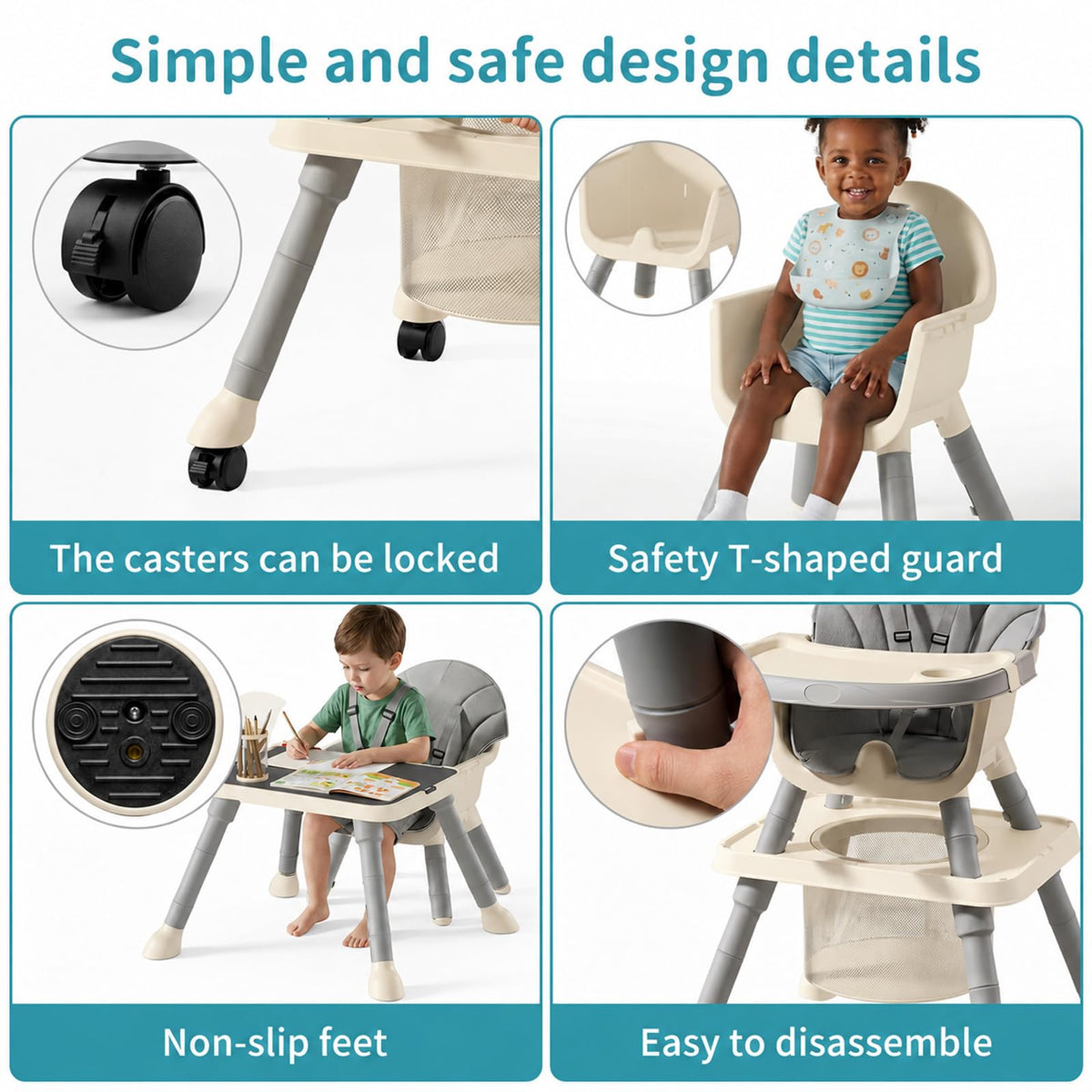 9-in-1 Baby High Chair for Babies and Toddlers with Building Block Table