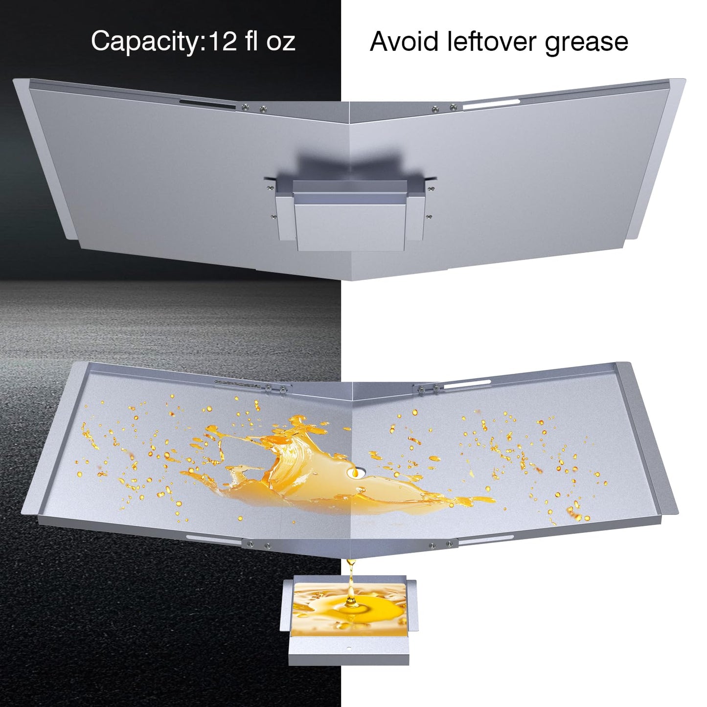 BBQCuker Universal Grease Tray with Catch Pan for Nexgrill, Dyna-Glo, Expert Grill, Kenmore, BHG and Grill Replacement Parts, Adjustable 24"-30" Drip Pan for 4/5 Burner Gas Grill