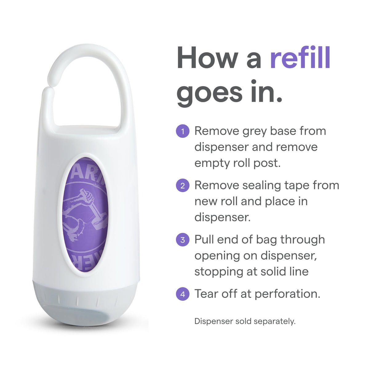 Munchkin Arm & Hammer Diaper Bag Refills, Lavender Scent, 72 Bags