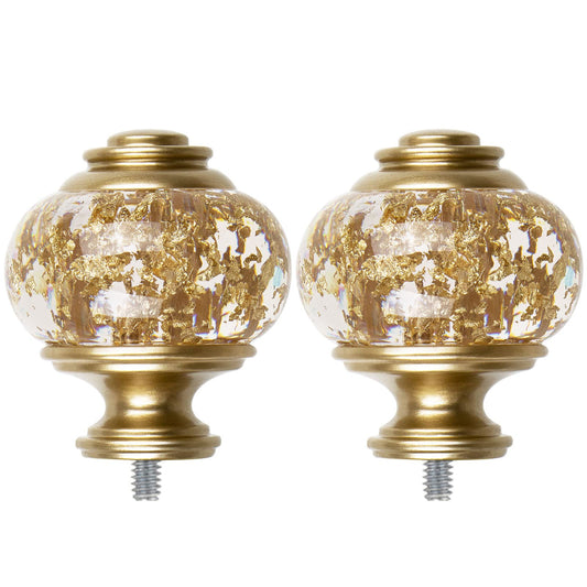 USFOOK Replacement Finials for Curtain Rods (1 or 7/8 Inch), Luxury Gold