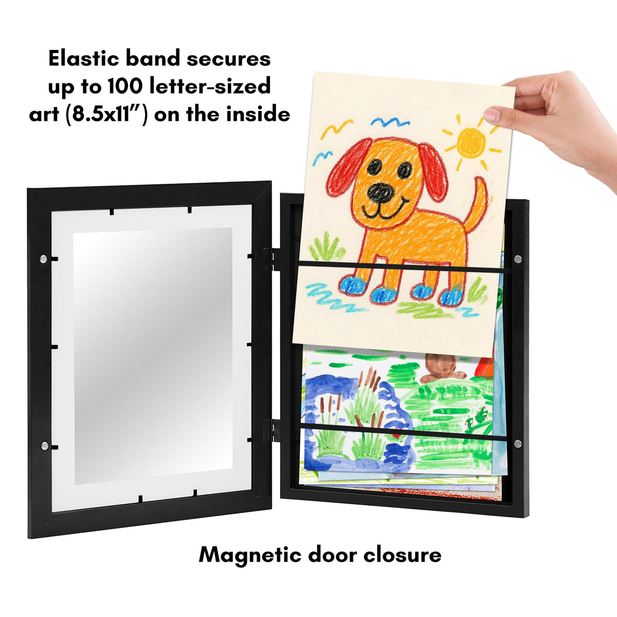 Americanflat 8.5x11 Changeable Kids Art Frame 2-Pack - Black