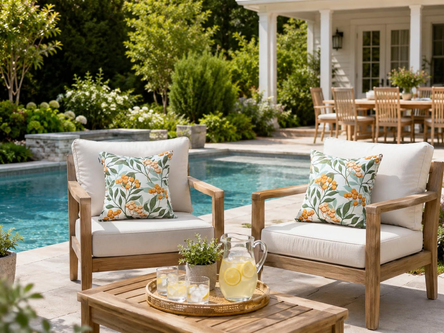 JMKaixin Outdoor Pillows, Pack of 2 Waterproof Decorative Throw Pillows with Inserts, 18”x18” Square Pillows for Bed, Couch, Sofa and Patio Furniture