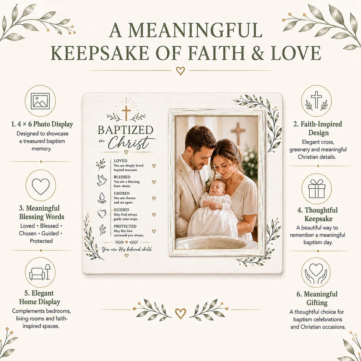 Baptism Picture Frame Baptism Gifts For Boys And Girls Christian Gifts