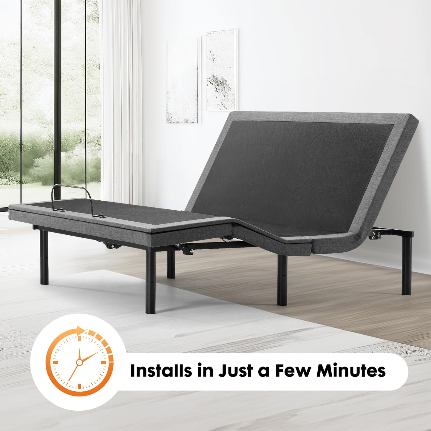 Sweetcrispy Full Adjustable Bed Frame, Electric Base, USB, Zero Gravity