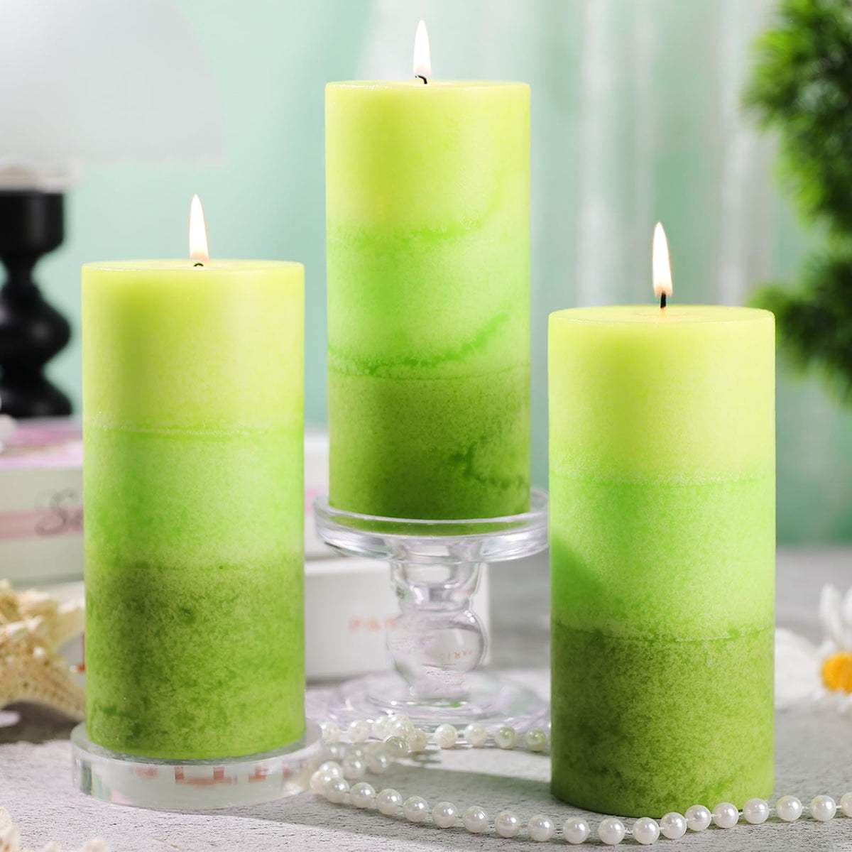 Sage & Citrus Scented Pillar Candles,2.8x6 Inch,70 Hour,3 Pack
