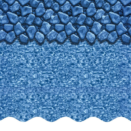 Smartline 24 ft Round Swimming Pool Liner | Boulder Swirl | Overlap Style | 48-52 Inch Wall Height | 20 Gauge Heavy Duty Virgin Vinyl | Designed for Steel Sided Above Ground Pools