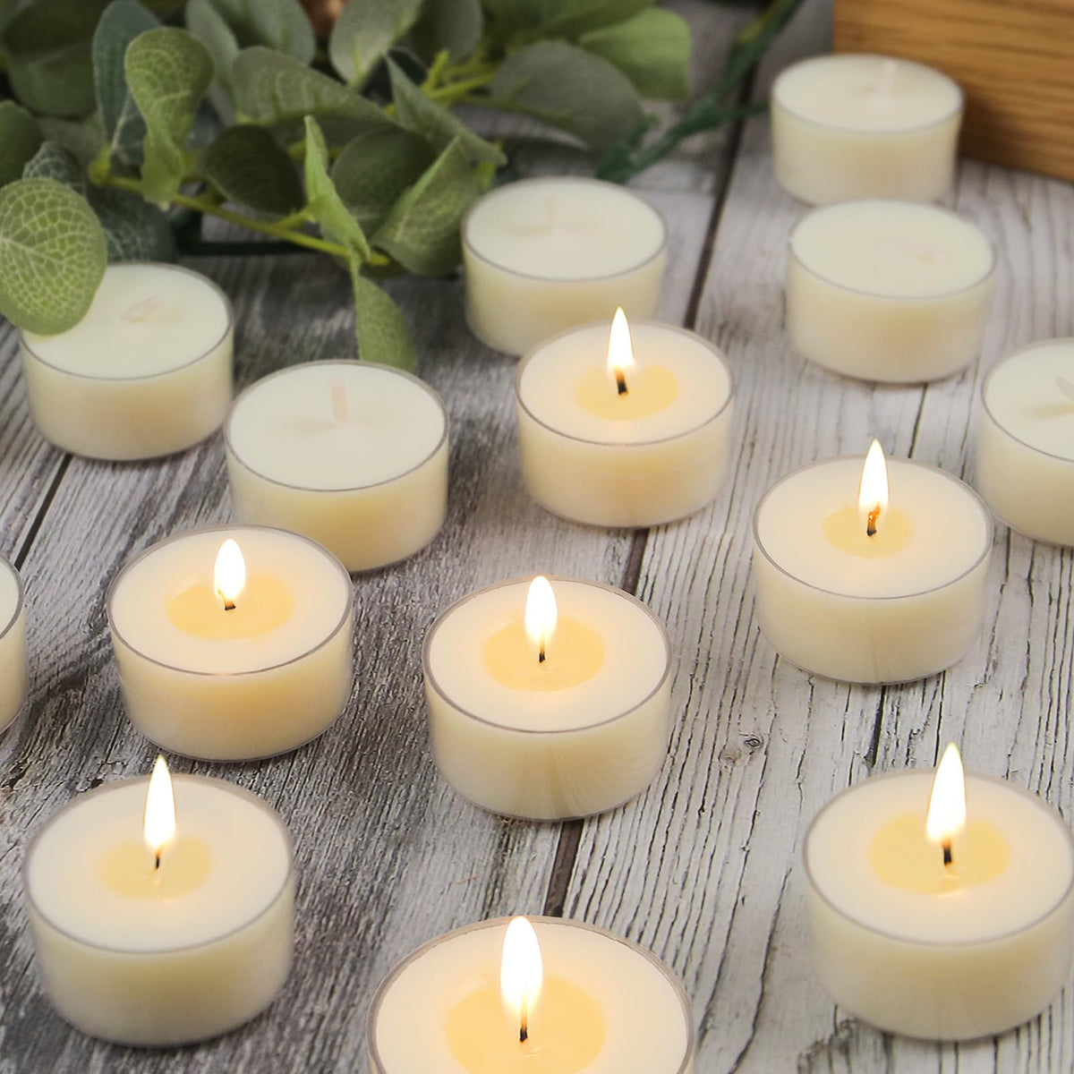 Soy Tealight Candles 50 Pack,6-Hour Unscented Small Votive Candles
