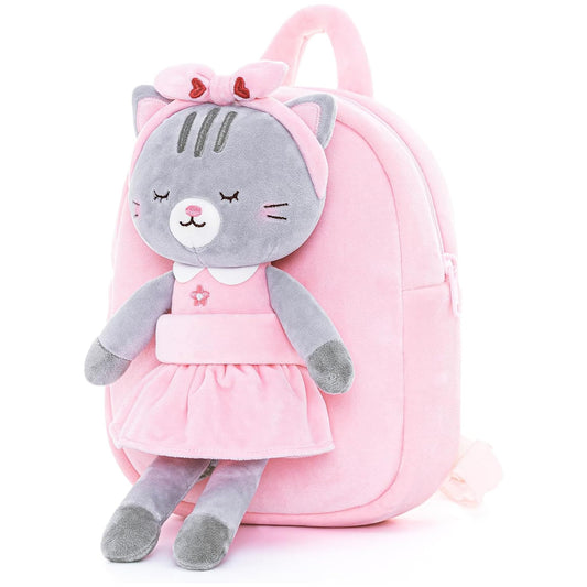 Lazada Cat Toddler Backpack Kitty Kids Backpacks for Girls with Detachable Cat Toy 10 inch