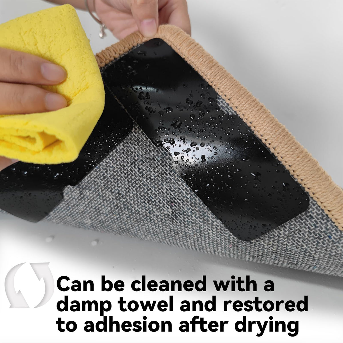 Reusable Rug Tape Grippers,Carpet Tape No Damaging for Hardwood Floors 12Pc