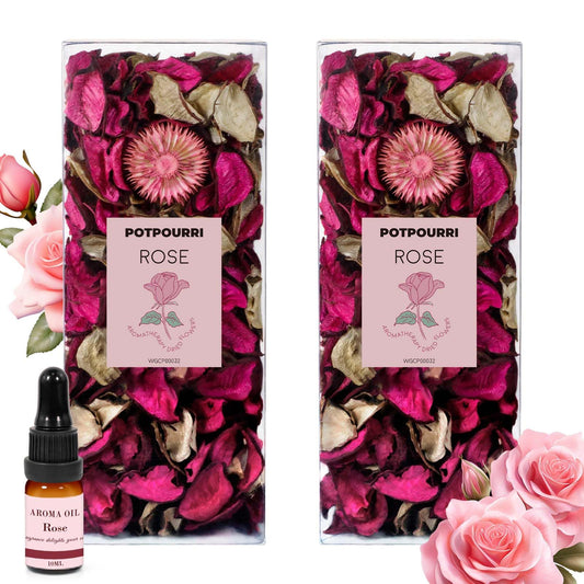 STRN Potpourri Bowl Filler, Rose Scent with Essential Oil