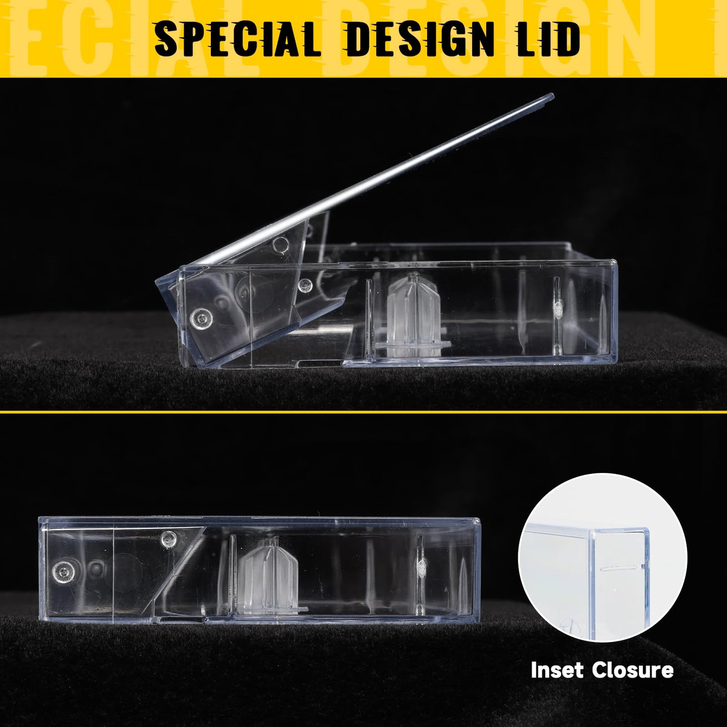 T WaveTree 50-Pack Audio Cassette Storage Cases - Clear Plastic Cassette Tape Cases - Audio Storage Solution 4.28" L x2.75 W x0.6 H