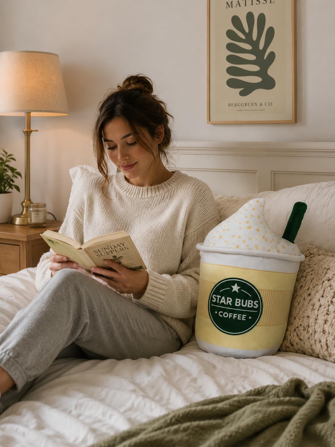 RMKA Coffee Cup Funny Starbucks Pillow Latte Cup Plush Pillow, Cute Cushion for Coffee Lovers, Soft Throw Pillow for Couch, Café Decor Accent,Decorative Pillows - Kids Room Decor, Gift for Kids
