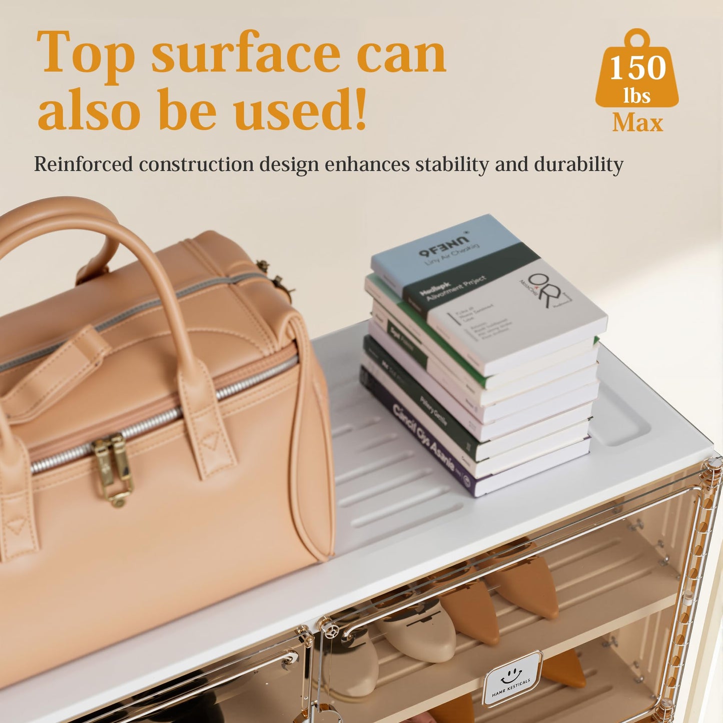SPIEEK Foldable Shoe Rack Organizer for Entryway with Clear Magnetic Doors - Large Capacity Shoe Cabinet for Boots, Sneakers & All Shoes, Easy Assembly, White 9-Tier 36 Pairs