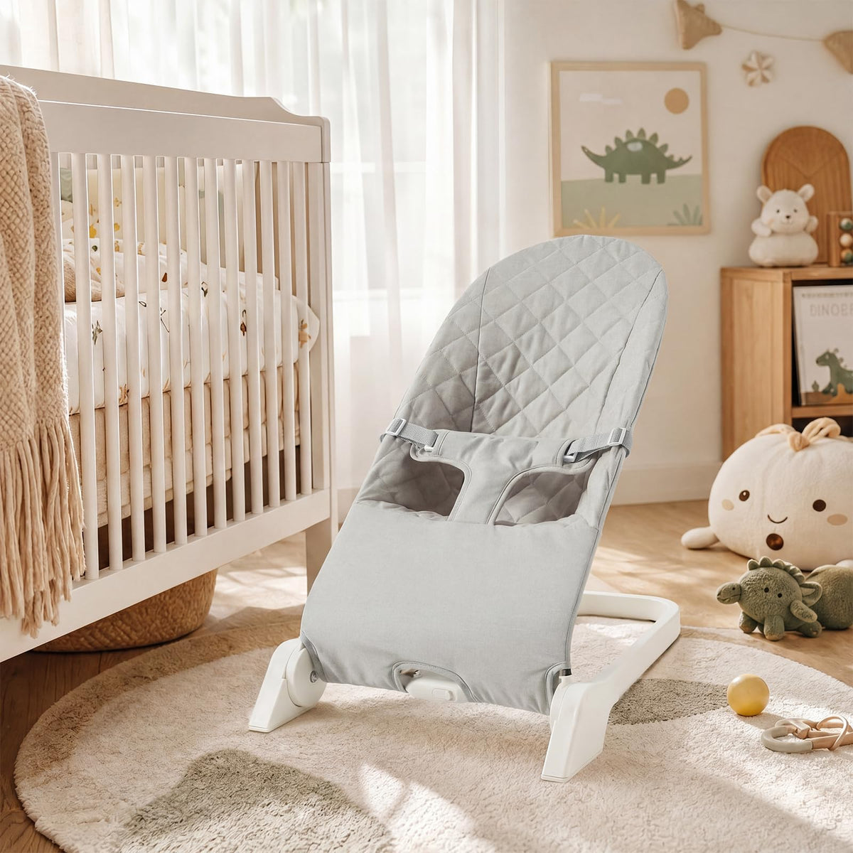 Aptliton Portable Baby Bouncer Seat for Infants 0-12 Months