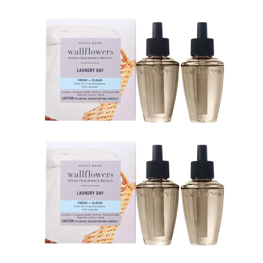 Bath & Body Works Wallflowers Refills, Laundry Day Scent, 4 Pack