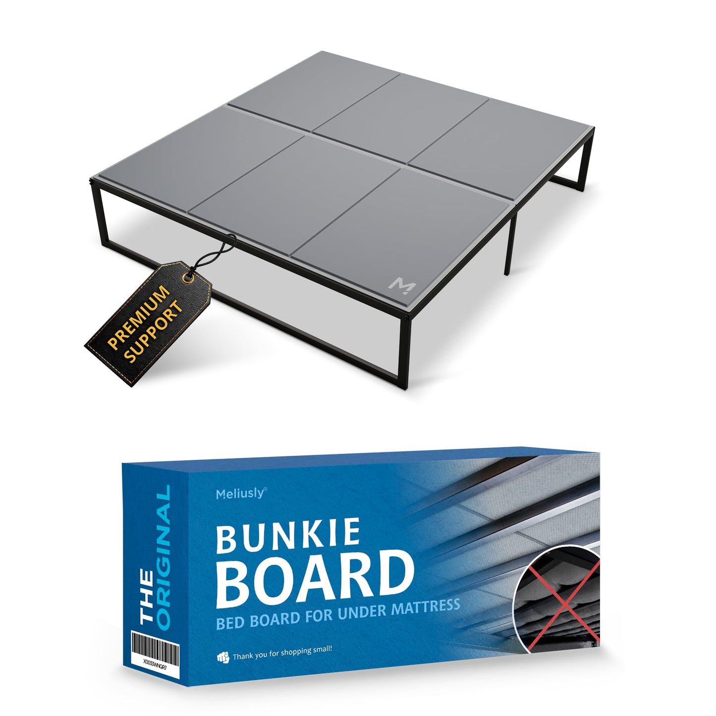 Meliusly Low Profile Bunkie Board California King (72x84) - Non-Slip Breathable Bed Support Board for Slatted Bed Frame, Anti-Sag Under Bed Support, Noise Minimizing Moisture Resistant