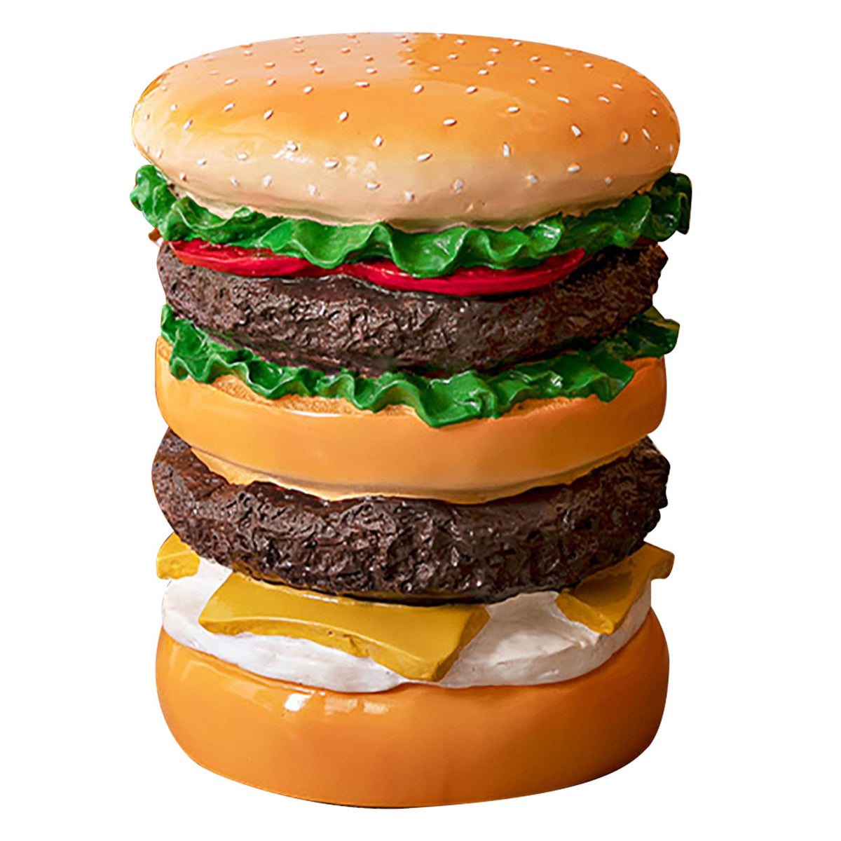 GLOGLOW Hamburger Stool, Creative Small Stool Shoe Changing Stool Furniture Decoration Foot Rest Stool for Kitchen Living Room Bedroom Playroom(Burger Stool)