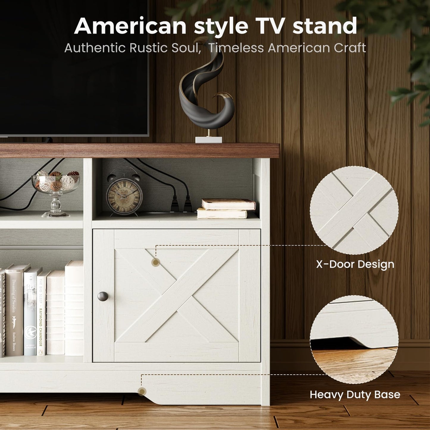 Casaottima TV Stand for 65 Inch TV, Entertainment Center, White