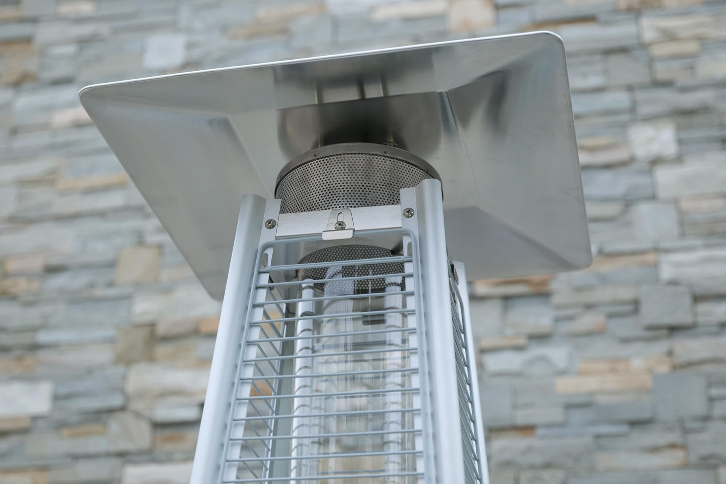 BTExpert 48000 BTU Pyramid Patio Heater for Outdoor Double Layer Stainless Steel Burner Triple Protection System Quartz Glass Tube Propane Heater for Home & Commerical Black